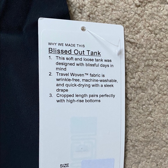 Lululemon Blissed Out Tank Black Size 4 - Picture 2 of 4